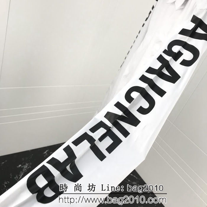 BALENCIAGA巴黎世家 18ss秋冬新款 胸前弧形字母印花logo 百搭襯衣 情侶款 ydi1446